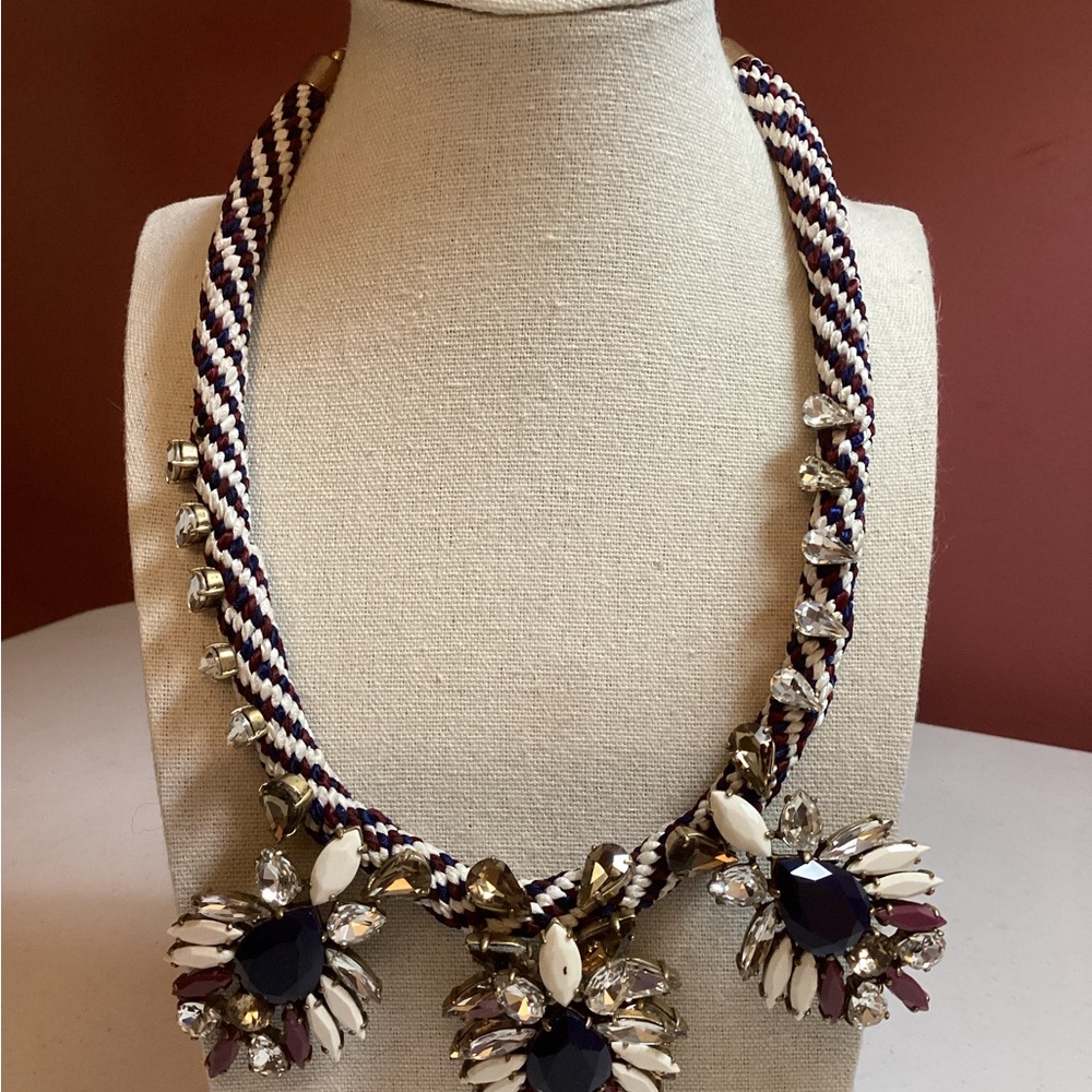 J Crew Elegant Bib Multicolor Statement Necklace - image 1